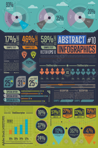 Business infographics set. Charts, tables, graphs template. Infographics elements. Vector illustration.