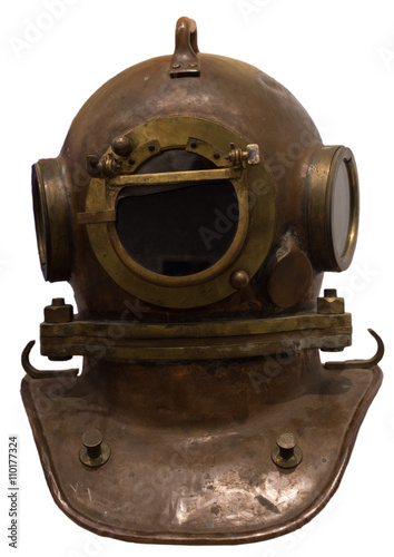 Old scuba gear isolated photo