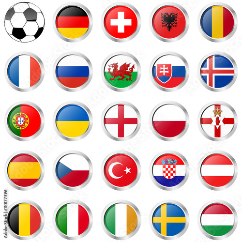 flags of national teams for soccer match