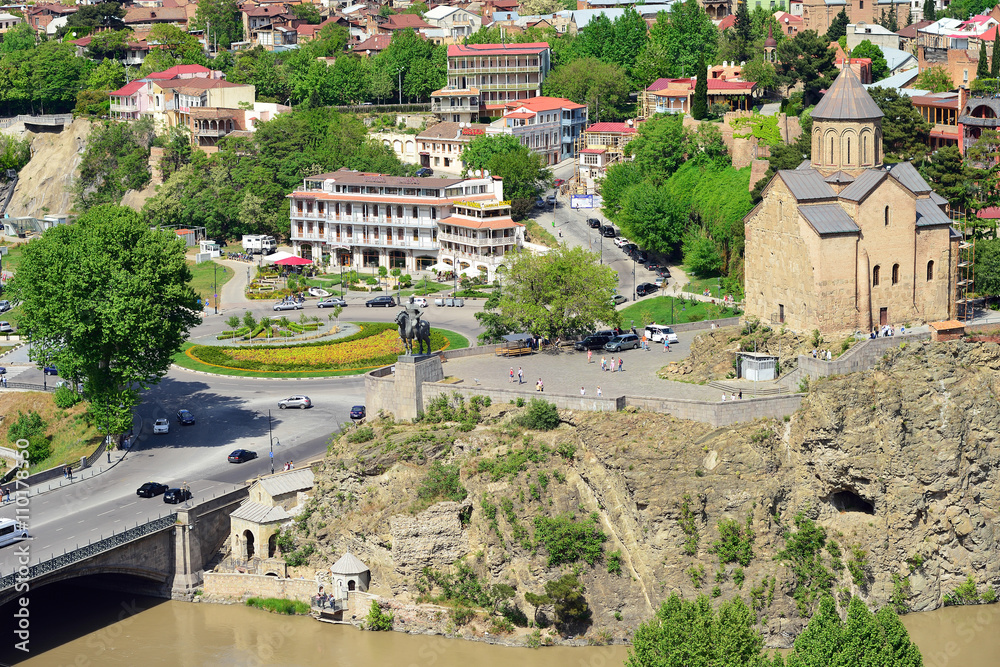 The historic center of Tbilisi. Georgia country. Panorama of the