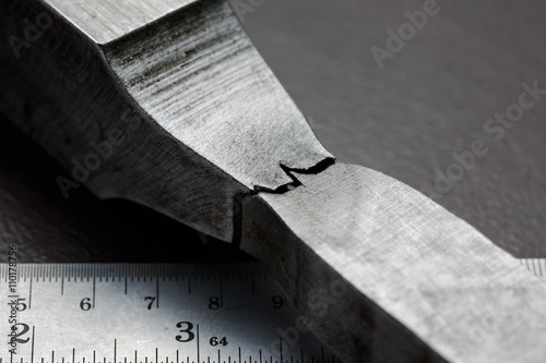 Fracture of tensile test coupon for evaluate strength of material photo