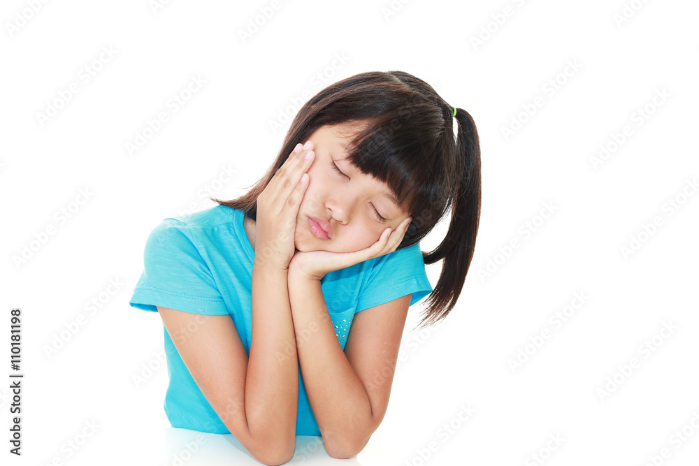 疲れた表情の女の子 疲れた表情の女の子