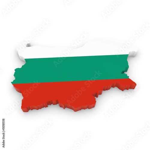 Free Download 3D Illustration Map Outline of Bulgaria with the Bulgarian Flag - GFXLoad