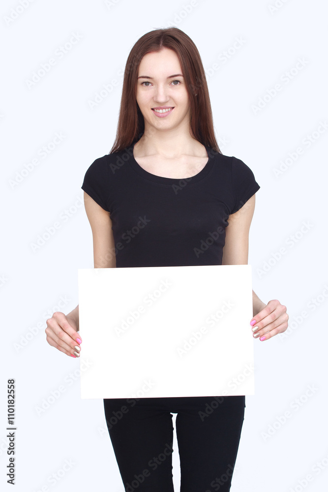 portrait of happy woman in black