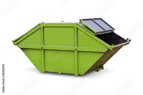 Green skip or dumpster photo