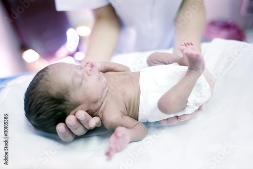 Nurse and premature baby