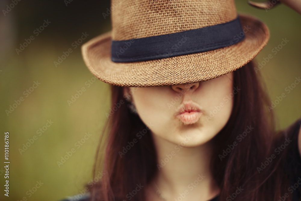 beautiful girl with hat