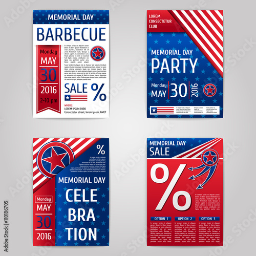 Memorial day flyer set.