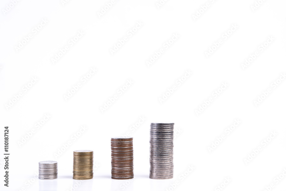 Money growing concept on white background Money growing concept on white background