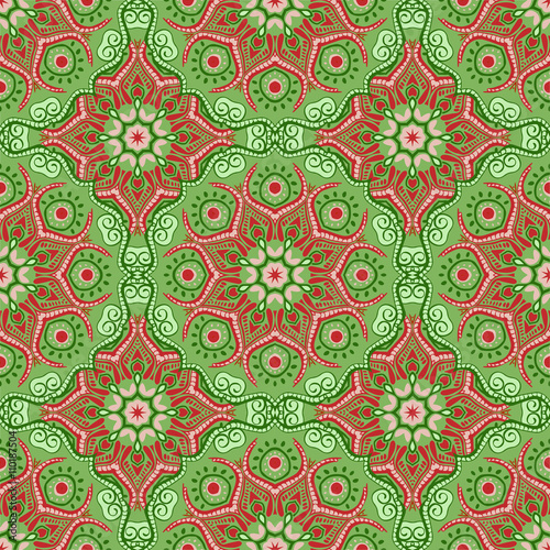 Seamless pattern with beautiful Mandalas. Vector illustration