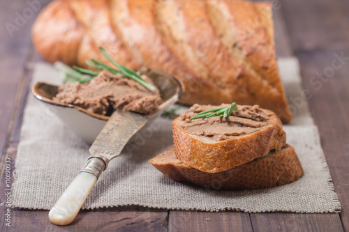 Homemade meat snack liver pate 