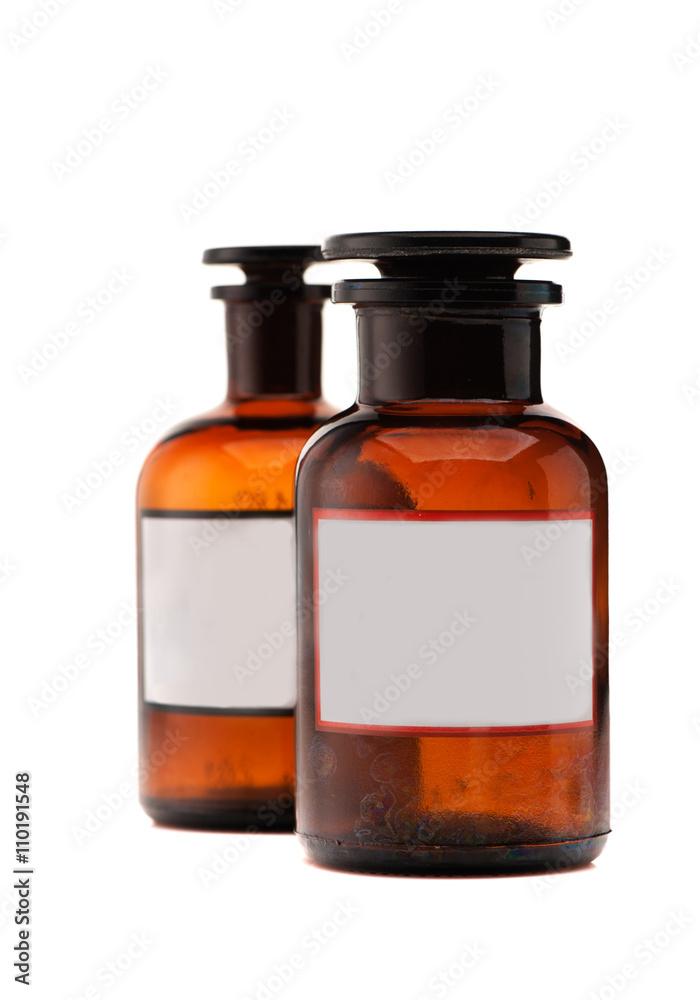 medical bottles with space for text