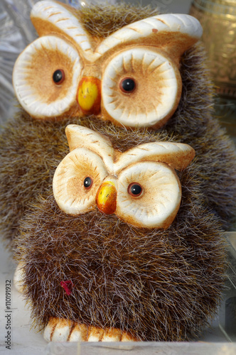 Owls art figurines couple
