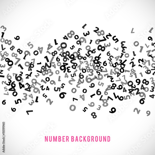 Abstract math number background. Vector illustration