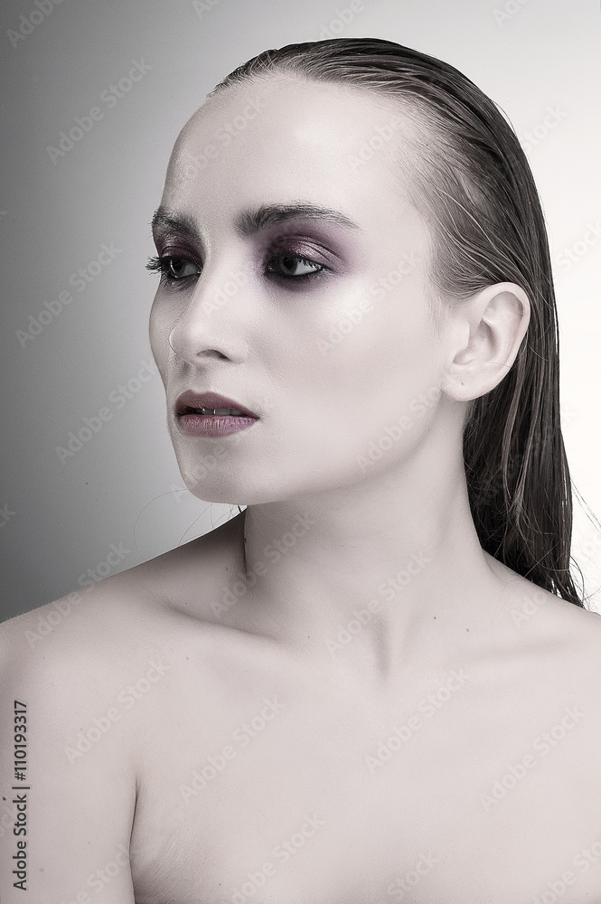 Beauty photography on the white background