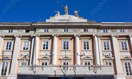 Facade of the Verdi Theater in Trieste, Italy