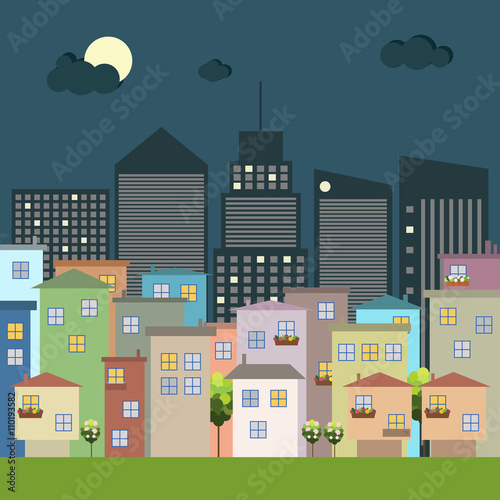 Colorful Houses. Real Estate Concept.