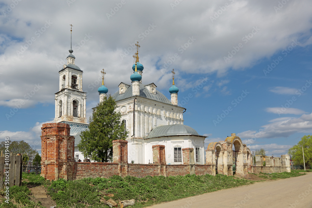 Title: The Church Of The Nativity Of The Blessed Virgin Mary. Russia, Yaroslavl Oblast, Pereslavsky District, village Gorodische
