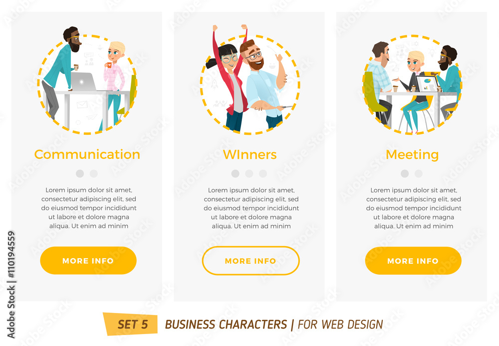 Business characters set. 
