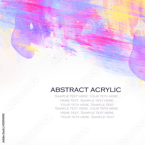 Abstract artistic messy watercolor border background.