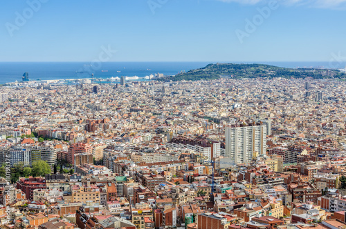 Panoramic view from Turo del Rovira in Barcelona, Spain