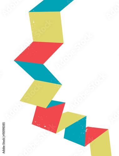 Strisce di carta piegata e colorata 