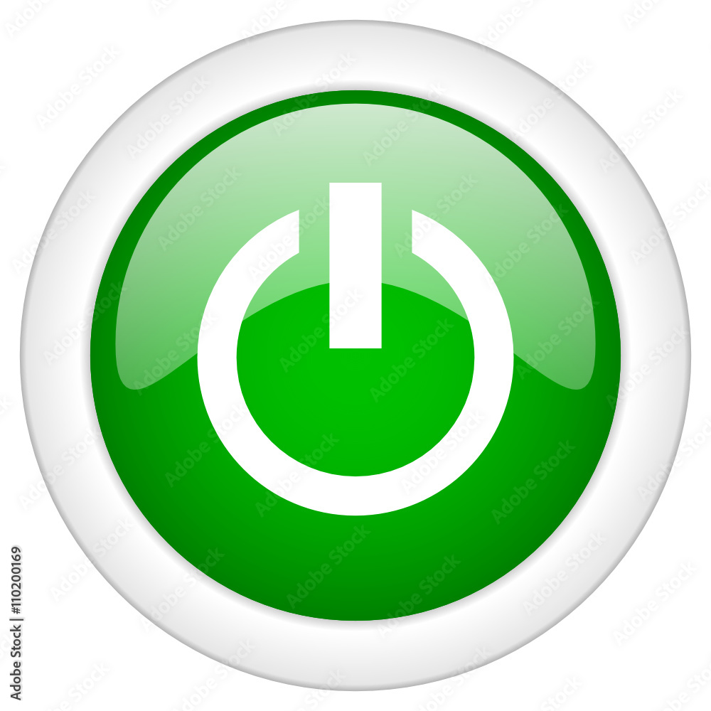 power round glossy green vector icon on transparent background isolated power round glossy green vector icon on transparent background isolated