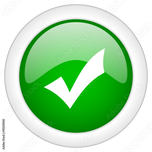 check round glossy green vector icon on transparent background isolated