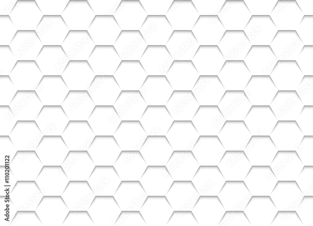 White Honeycomb Grid Texture - Background Illustration, Vector