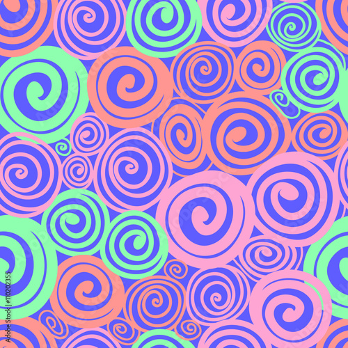 bright swirling pattern of colored circles 