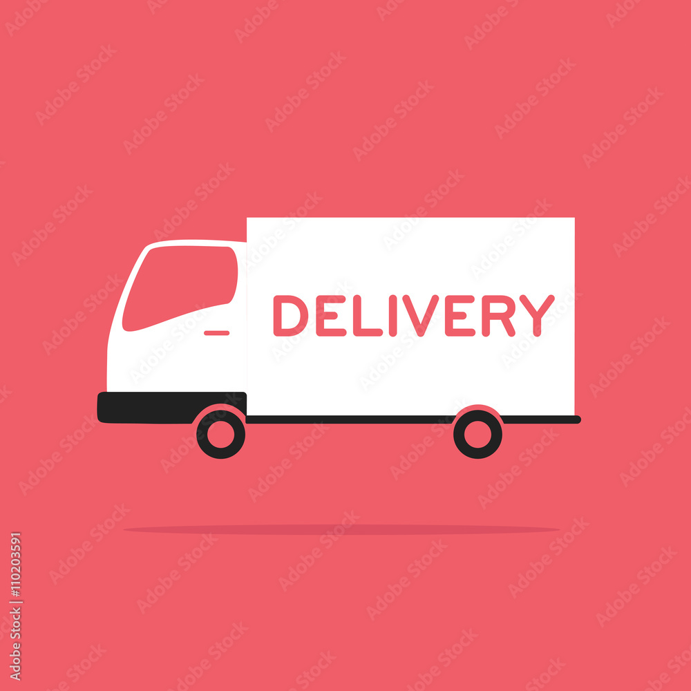 Delivery vector car. Flat illustration Delivery vector car. Flat illustration