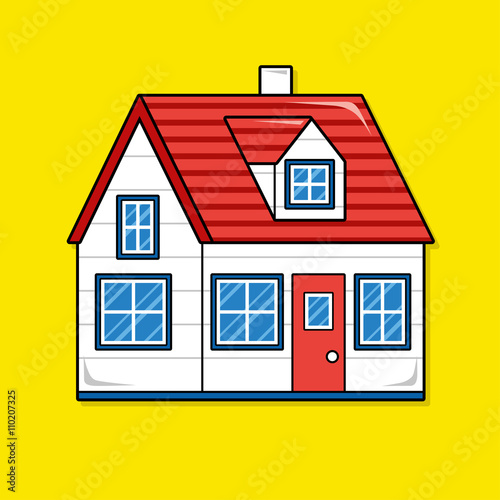 House on a yellow background.