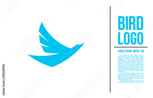 Bird Blue Tiny Logo vector logotype illustration 