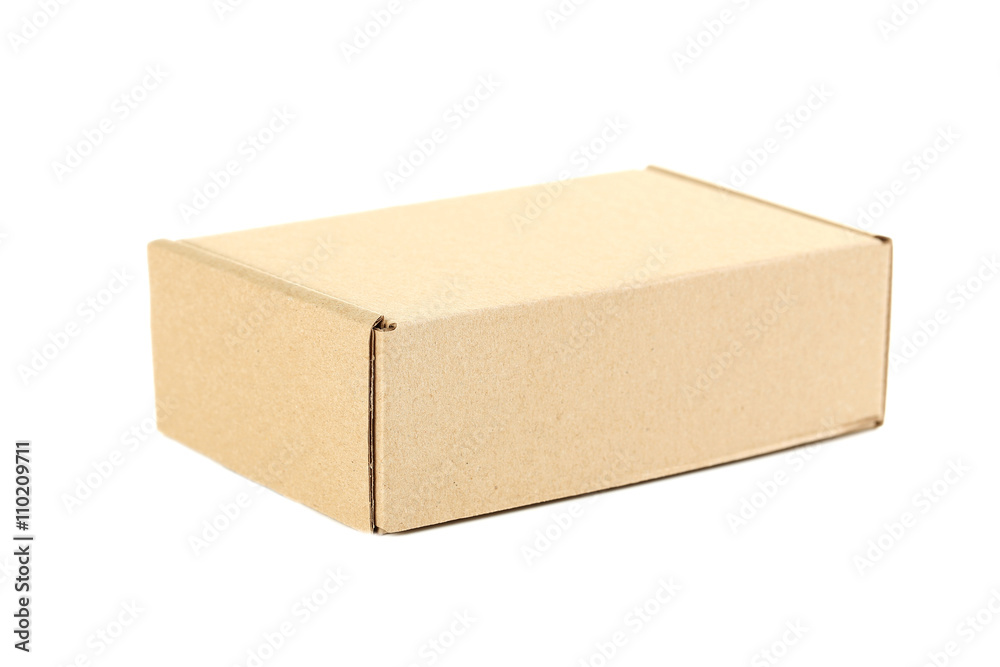 Empty cardboard box isolated on a white