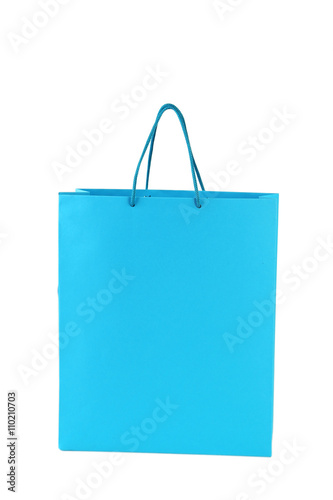 Blue shopping bag isolated on white