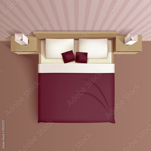 Bedroom Interior Top View Realistic Image
