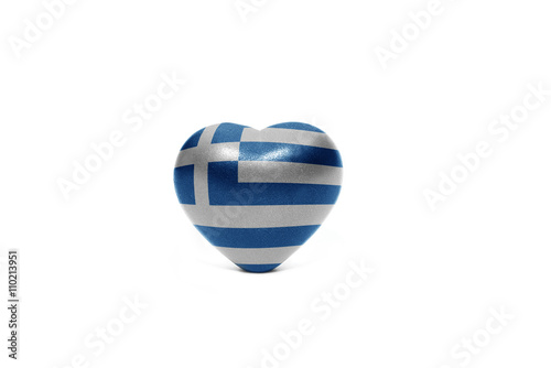 heart with national flag of  greece