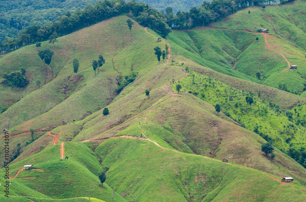 Landscape of mountain at Nan province in Thailand.