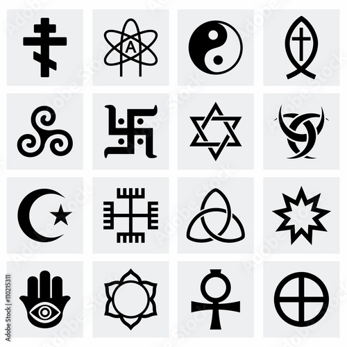 Vector Religious symbols icon set