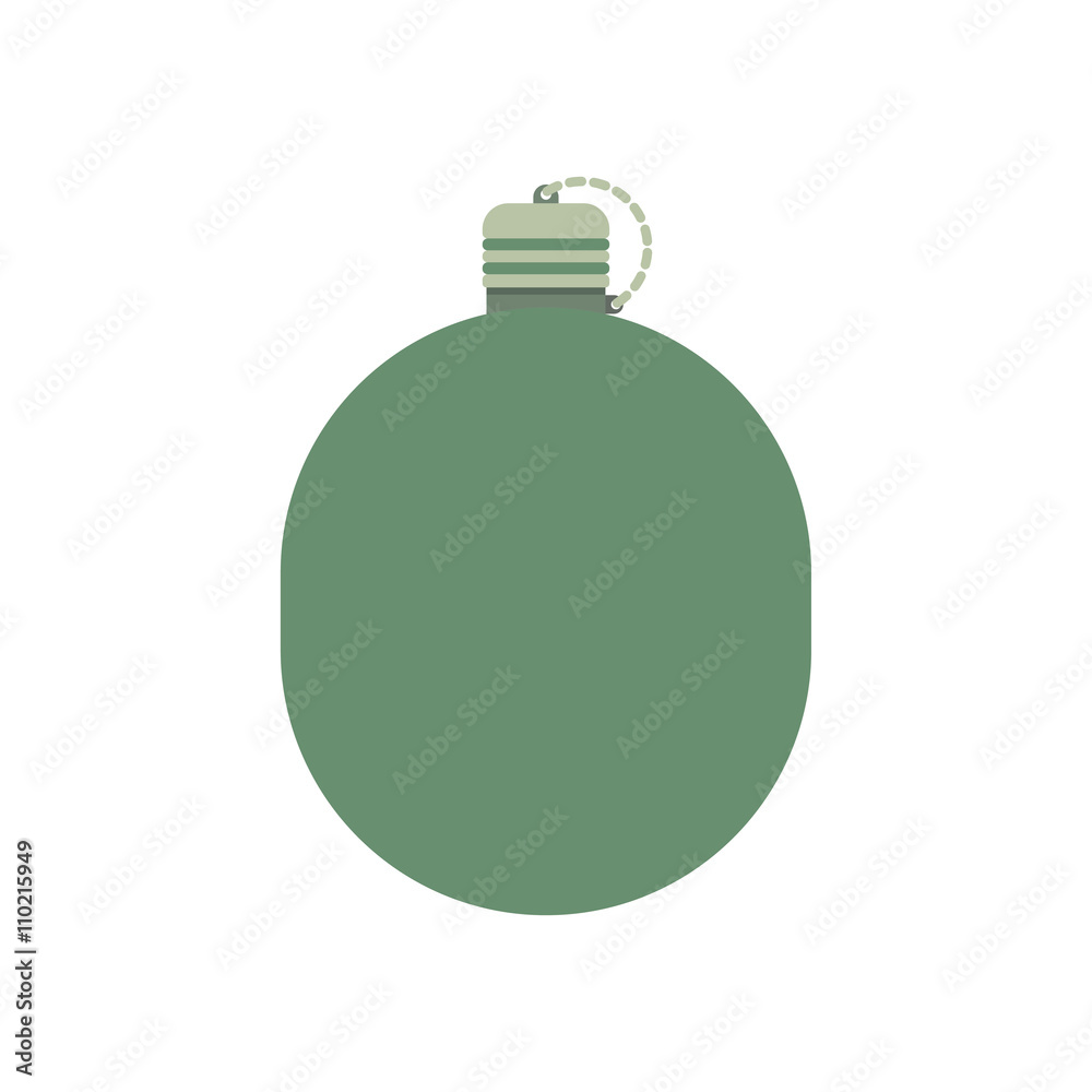 Obraz premium Military flask drink bottle container.