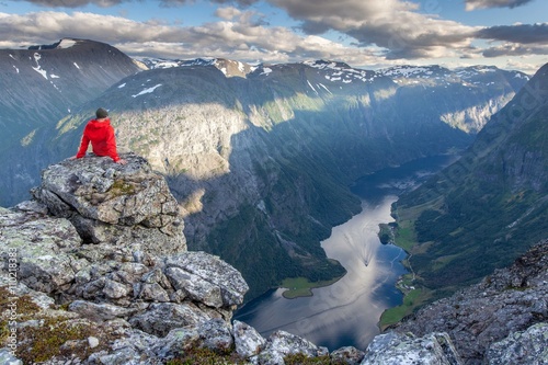 Foto View over fjord near Gudvangen, Naeroyfjord,Norway