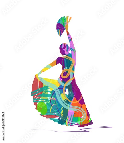 abstract Flamenco dancer silhouette