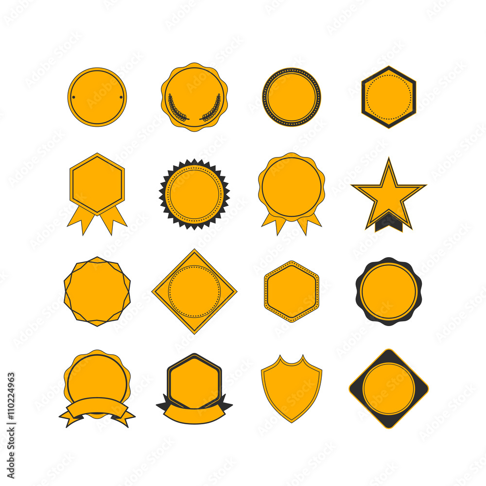 Setof medals isolated on white. label designs. Setof medals isolated on white. label designs.