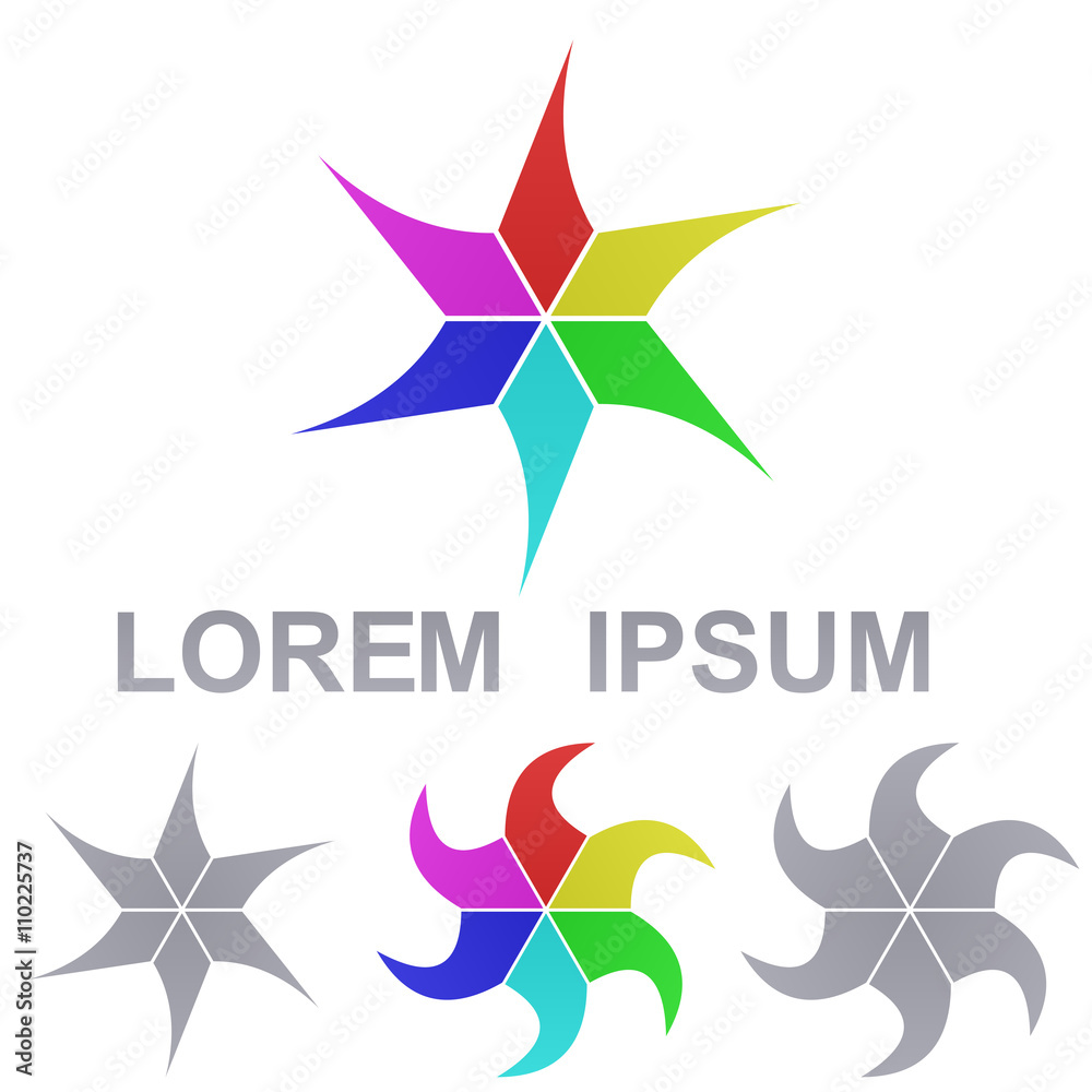 Obraz premium Swirling star logo design set