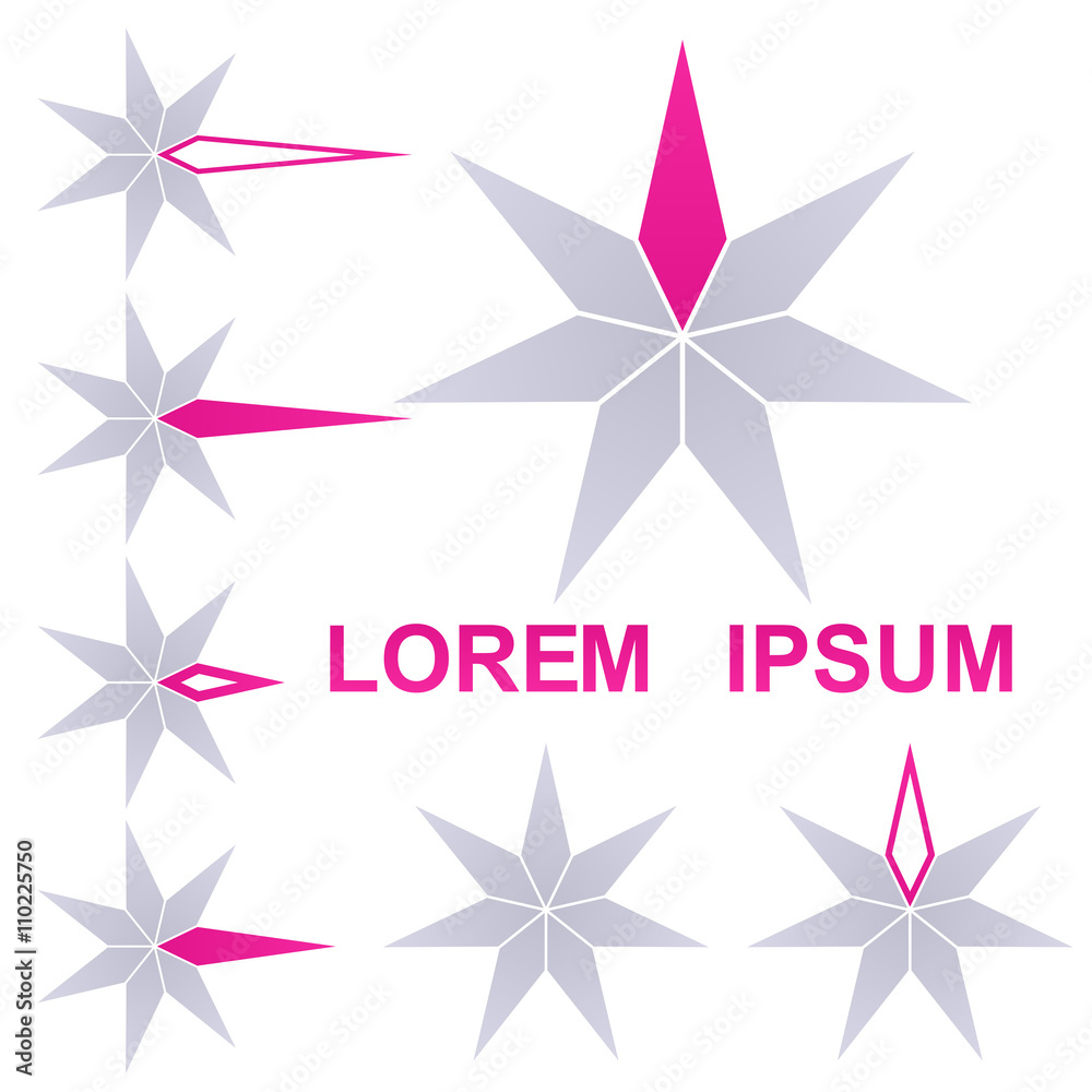 Obraz premium Star logo symbol design template set