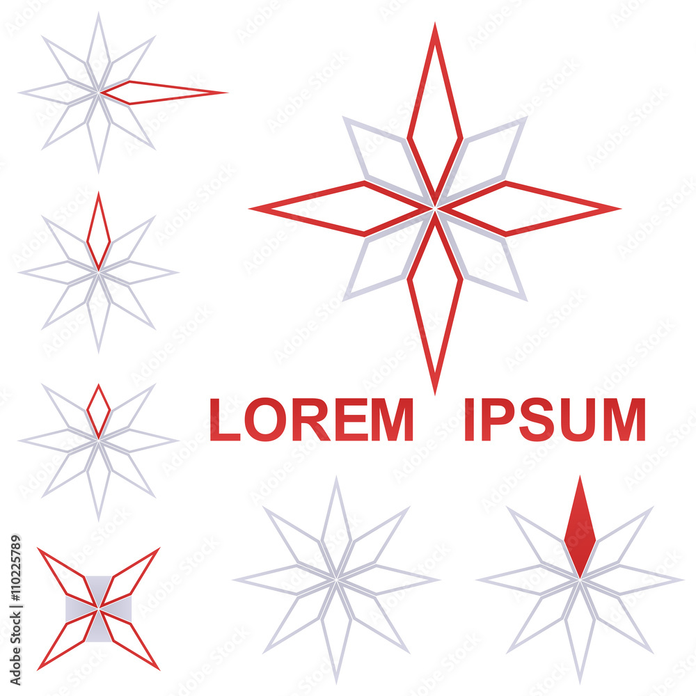 Fototapeta premium Star logo vector design set