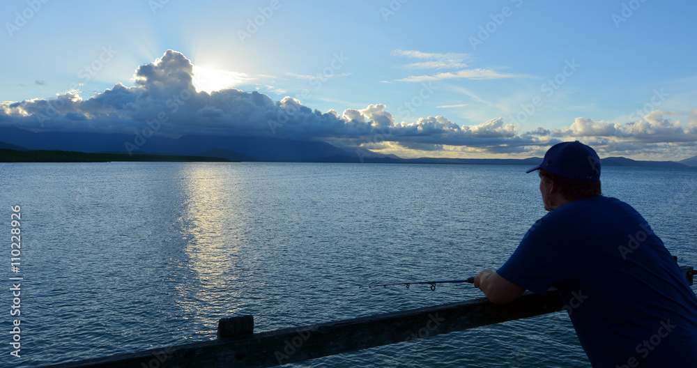 Fisherman fishing in Port Douglas Queensland  Australia