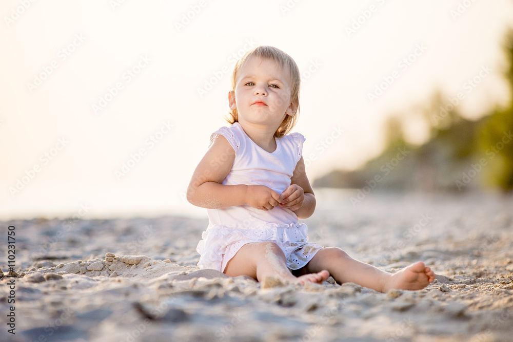 girl walking on the beach