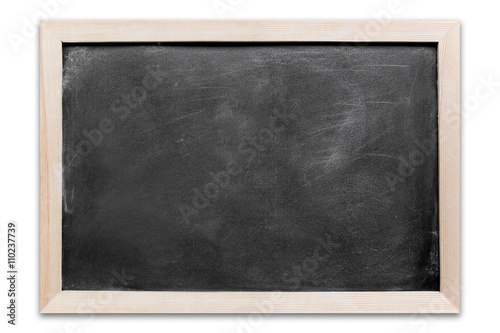 Blank dirty blackboard isolated on white background