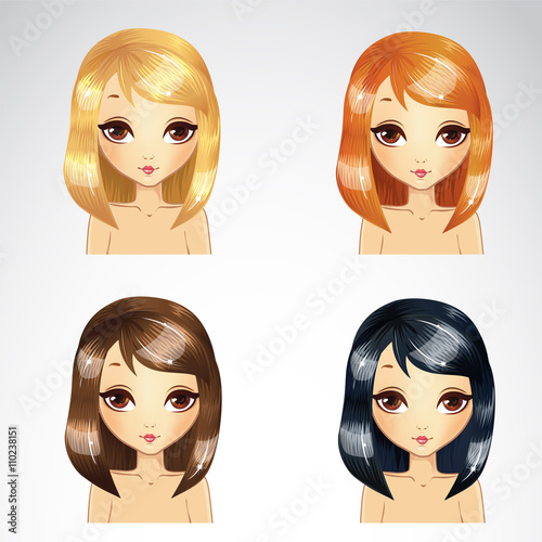 Straight Short Hair Set 